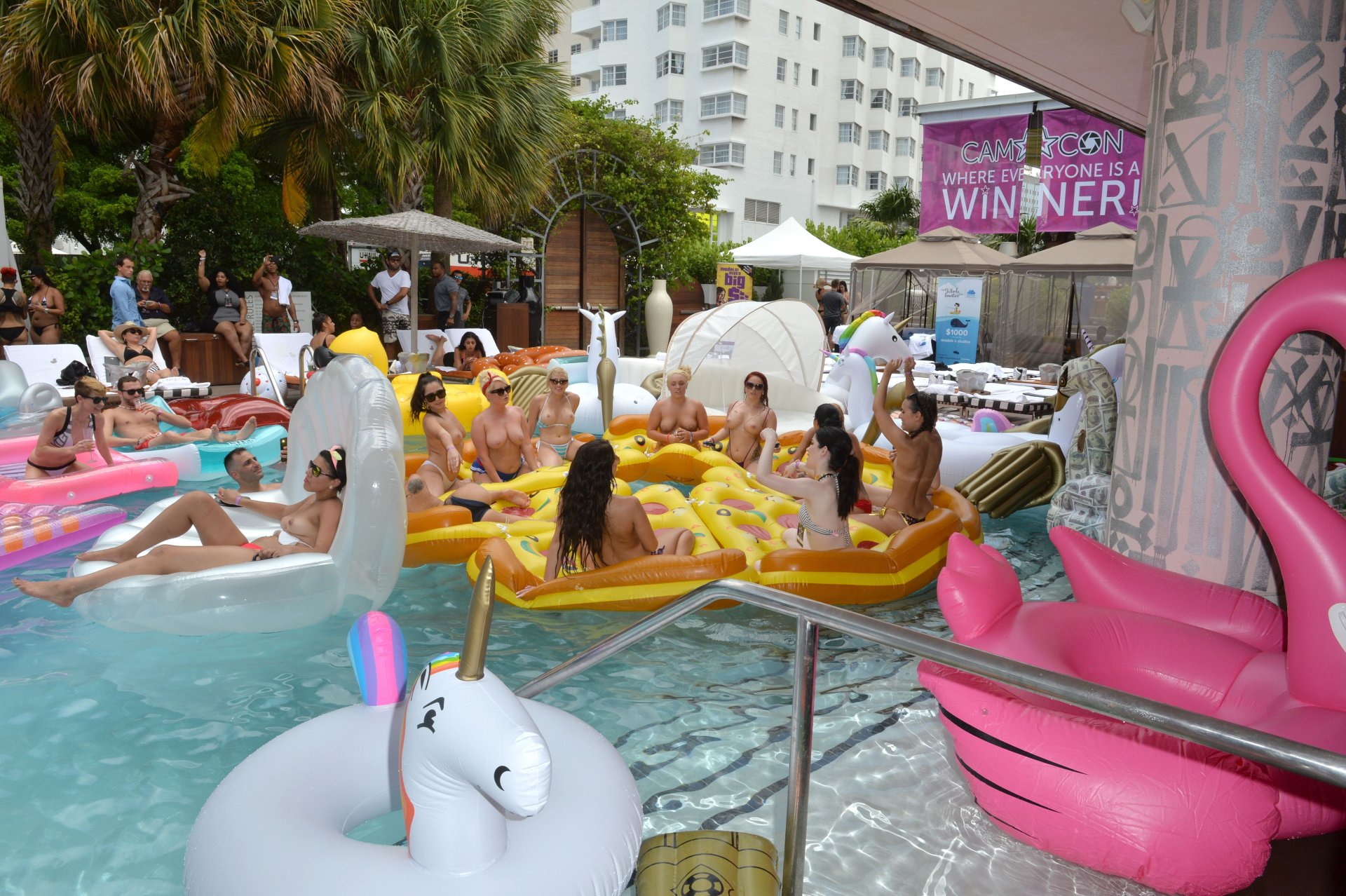 4th Annual CamCon Topless Pool Party (55 Photos)