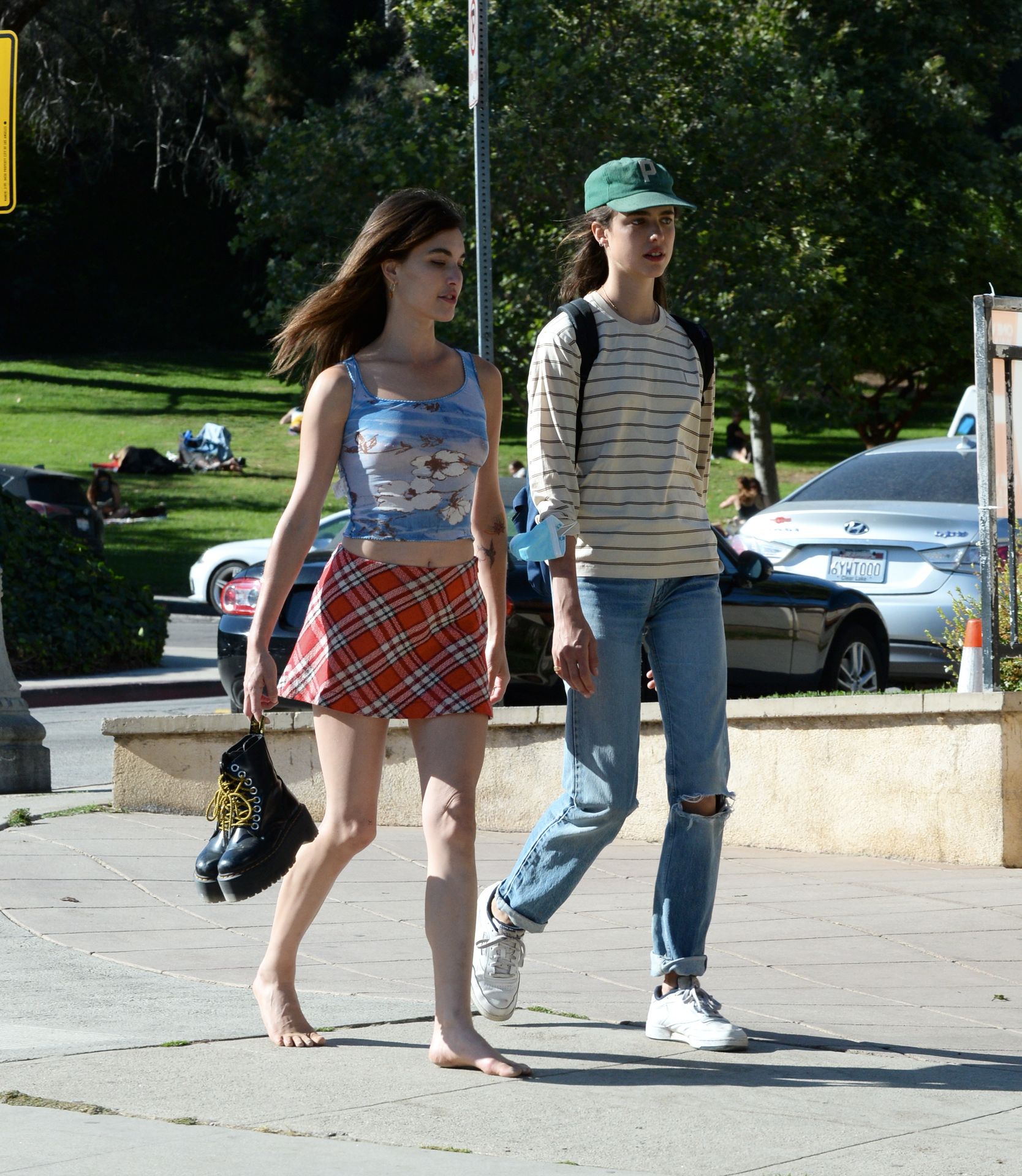 Braless Rainey Qualley Looks Stunning with Her Sister Margaret in Los Angeles (47 Photos)