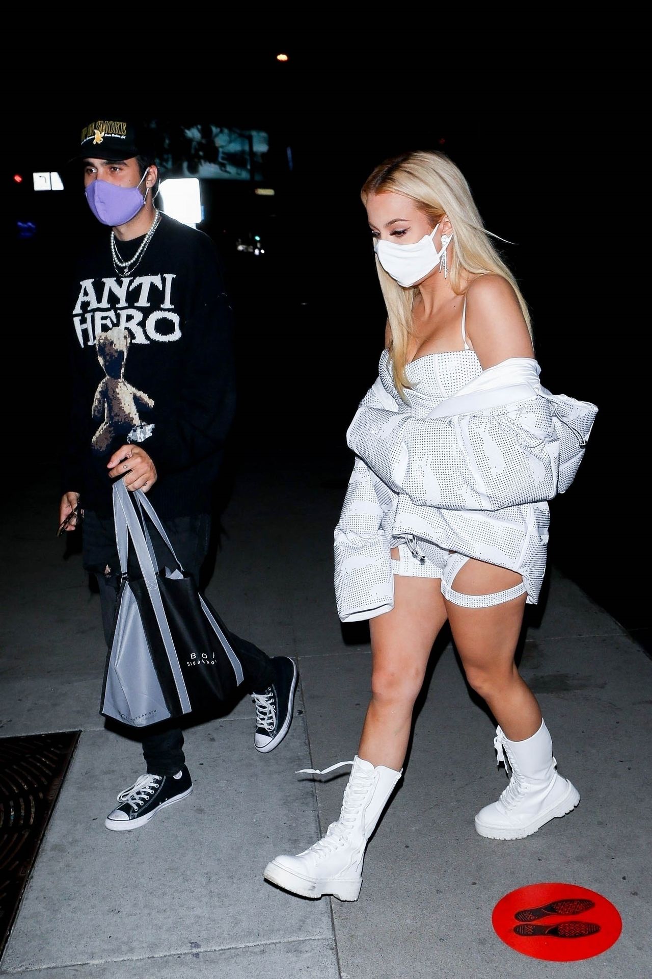 Busty Tana Mongeau Dons All White While Leaving Dinner at BOA (19 Photos)