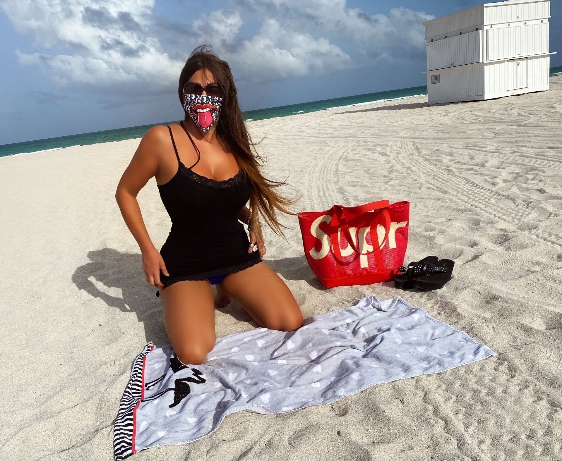 Claudia Romani Models for Face Masks by Ben The Rules in Miami Beach (10 Photos)