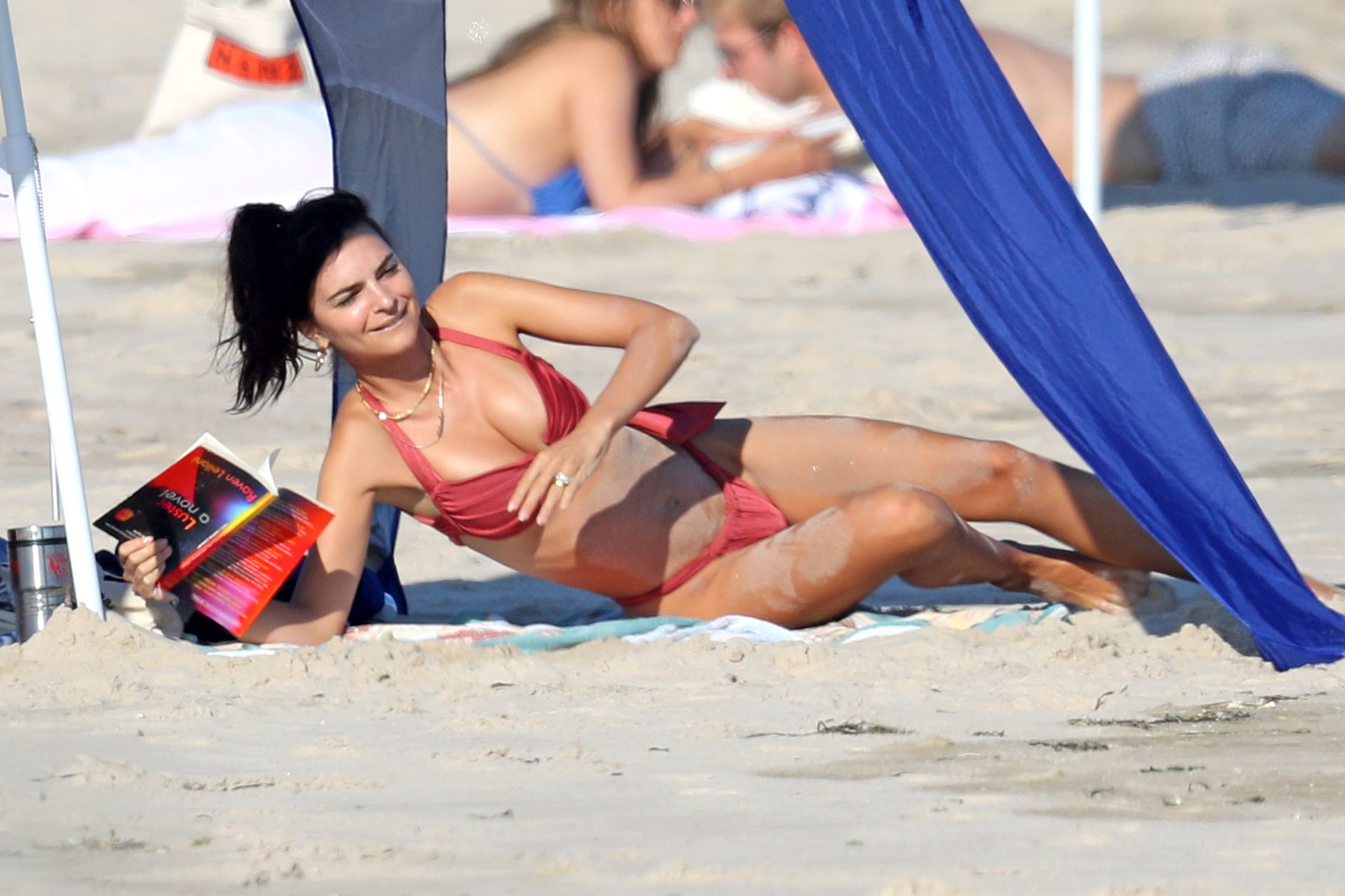 Emily Ratajkowski Hits The Beach in a Red Bikini in The Hamptons (50 Photos)