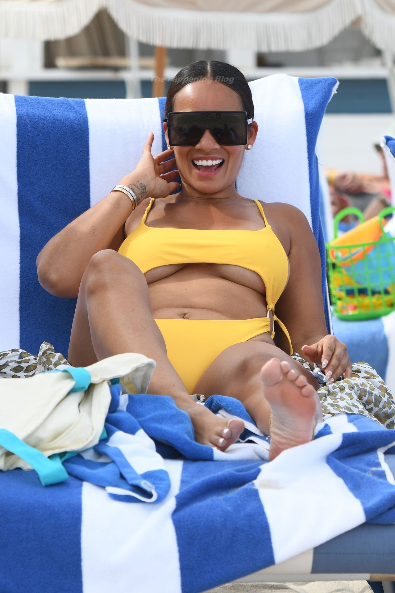 Evelyn Lozada Flaunts Her Underboob in a Bikini on the Beach in Miami (25 Photos)