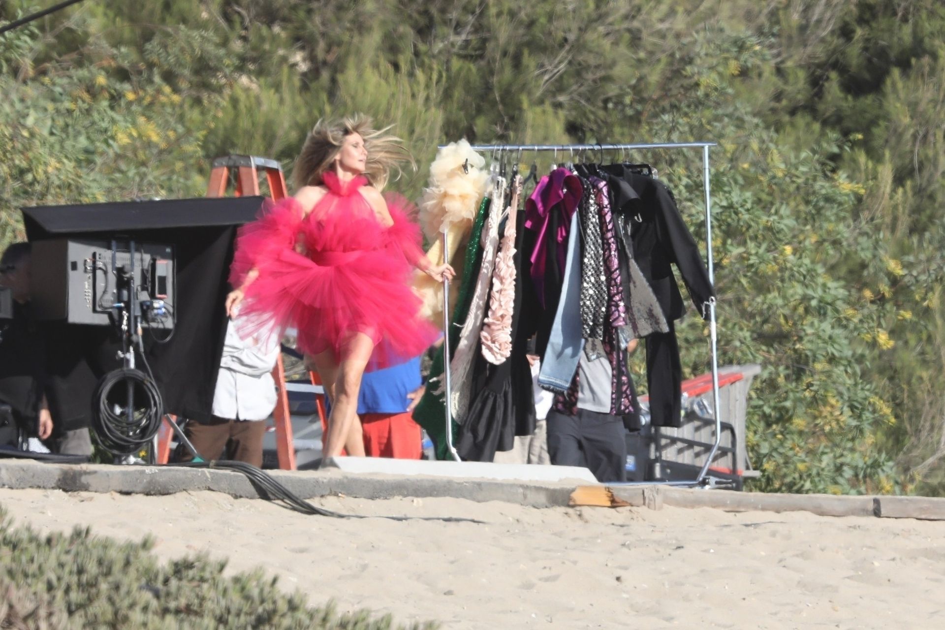 Heidi Klum Slips Into a Red Dress in Malibu (72 Photos)