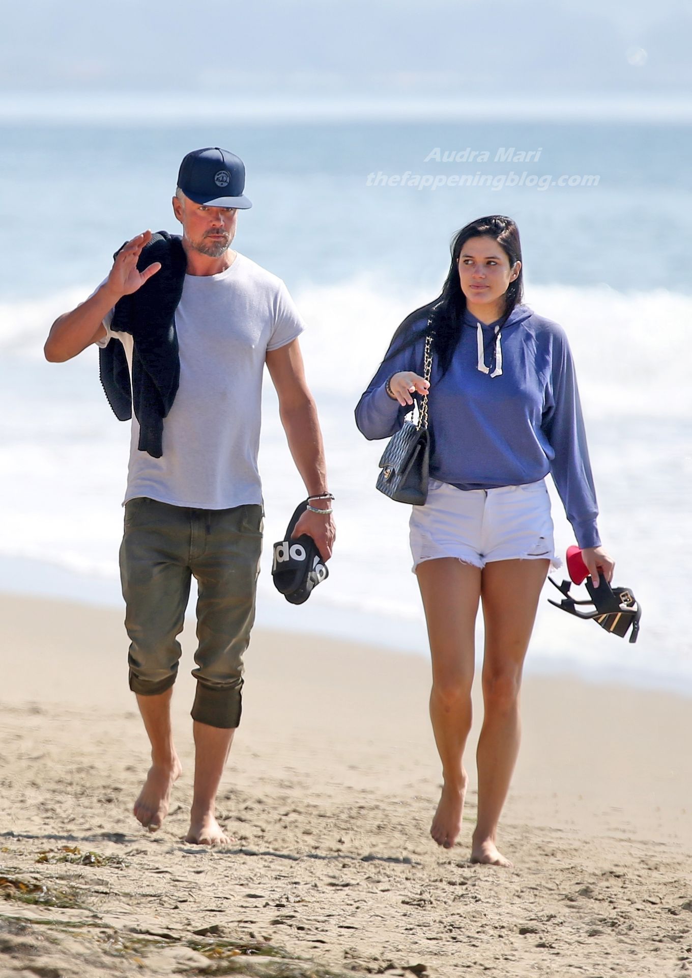 Josh Duhamel & Audra Mari Walk on the Beach (13 Sexy Photos)