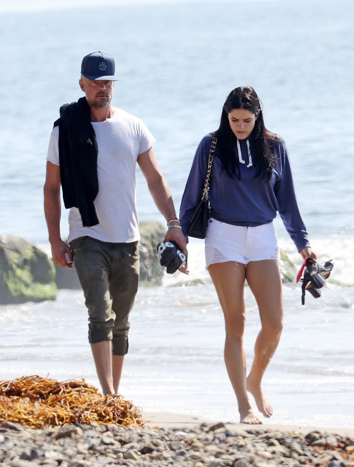 Josh Duhamel & Audra Mari Walk on the Beach (13 Sexy Photos)