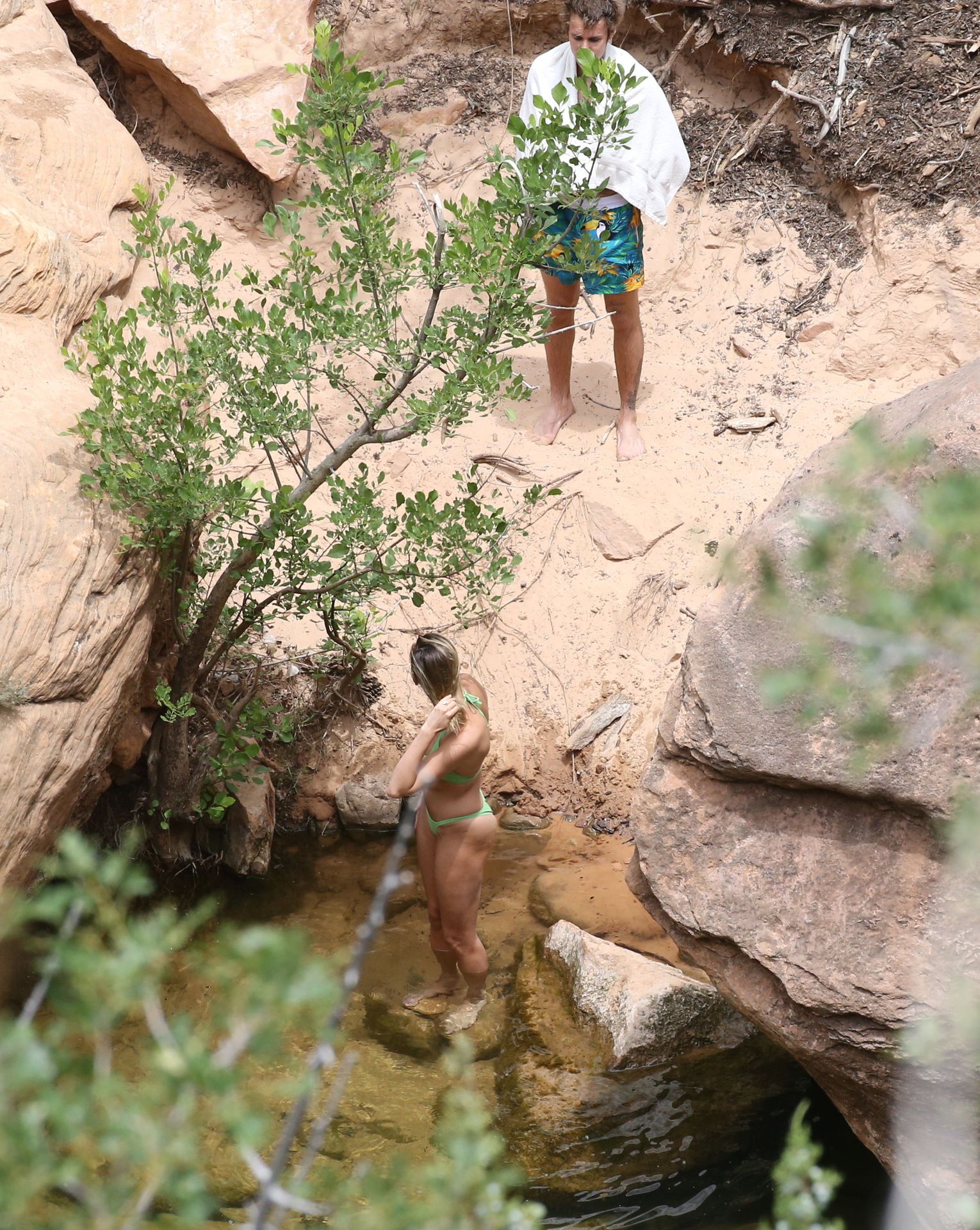 Justin Bieber & Hailey Baldwin Go Swimming in a Creek (103 Photos)