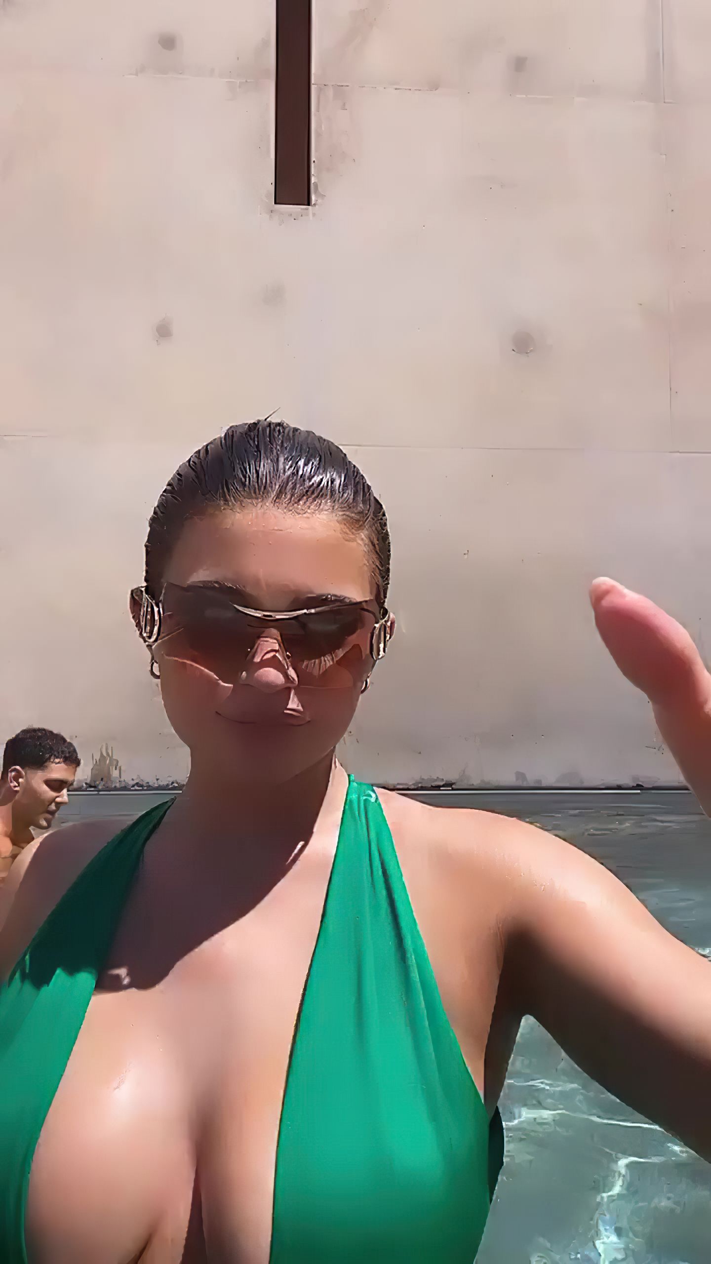 Kylie Jenner Shows Off Her Big Boobs in a Pool (21 Pics+ GIFs & Video)