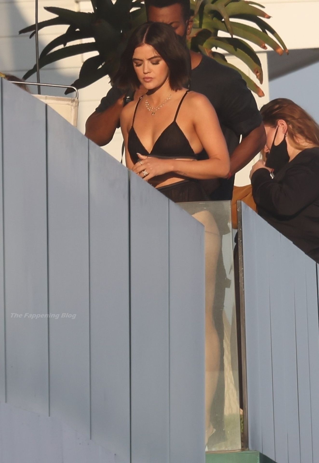 Lucy Hale Models Sexy Black Lingerie on a Beachfront Balcony in Malibu (98 Photos) [Updated]