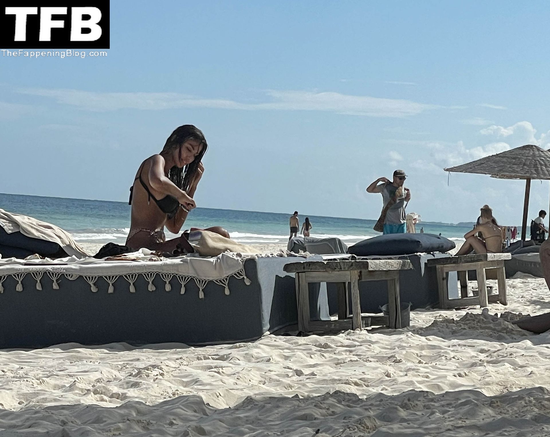 Madalina Diana Ghenea is Seen in a Bikini at The Beach in Mexico (5 Photos + Video)