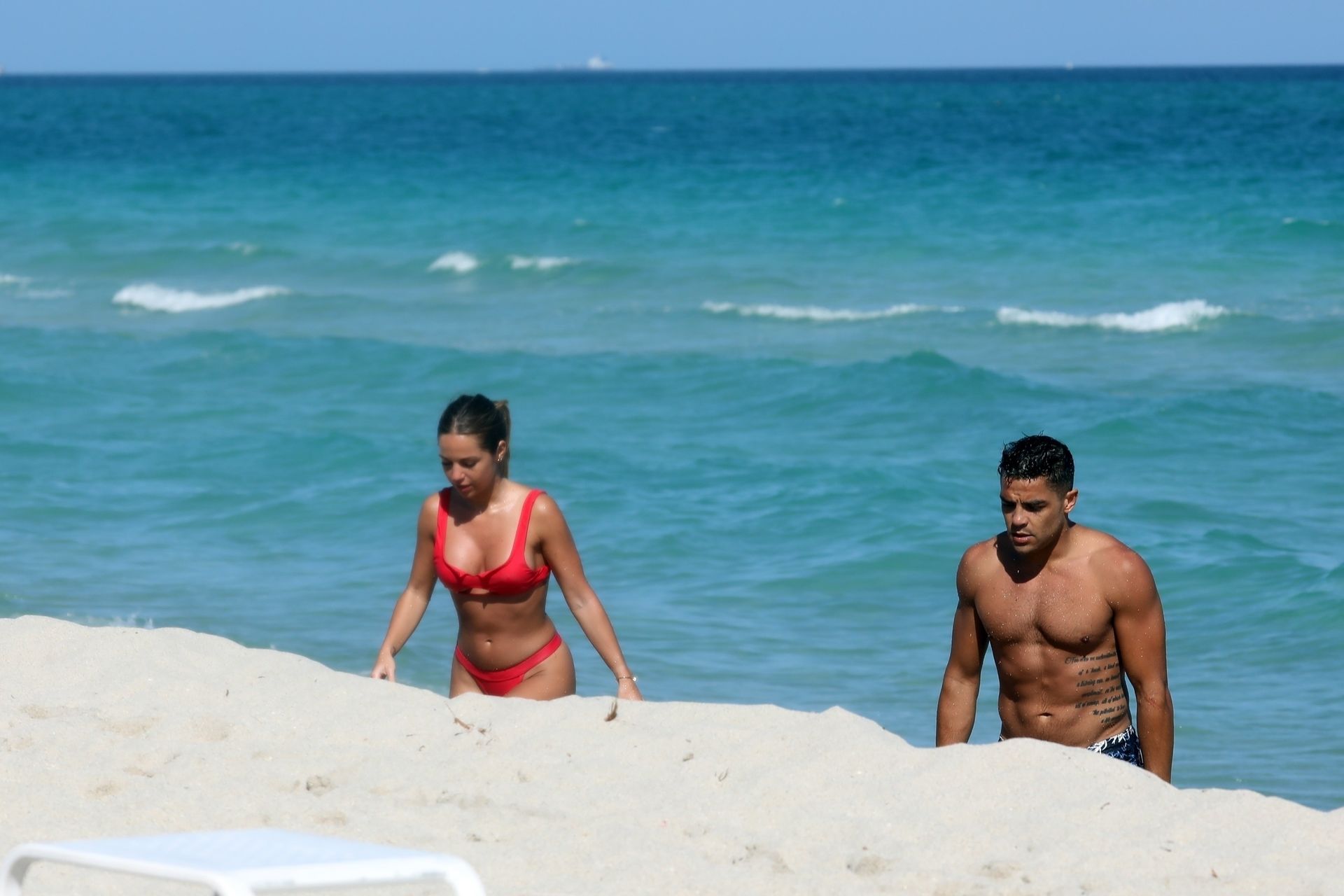 Maddy Burciaga Cools Off With Her Boyfriend Alexis Lechanet in Miami Beach (34 Photos + Video)