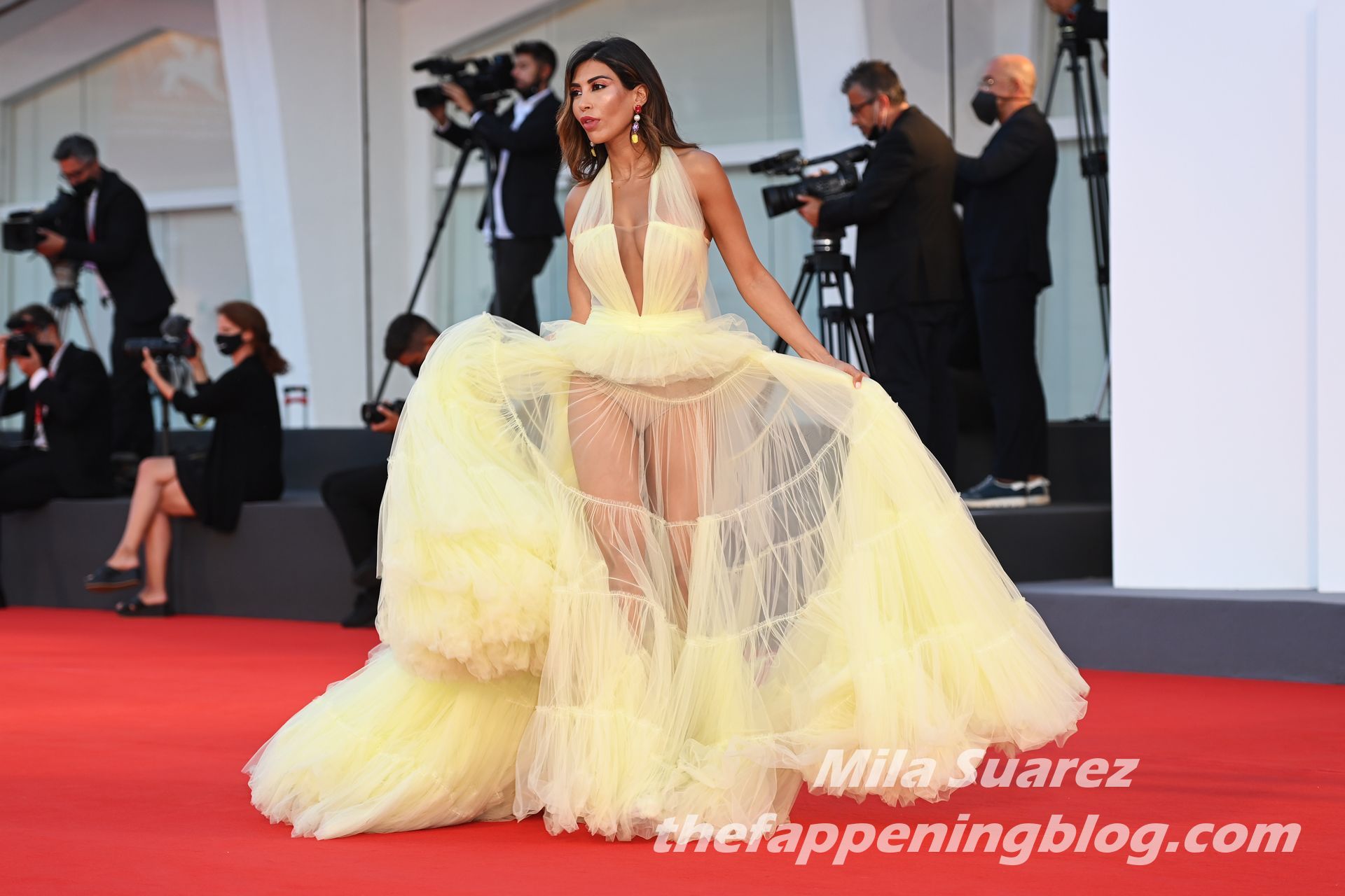 Mila Suarez Flaunts Her Tits and Underwear on the Red Carpet (14 Photos)