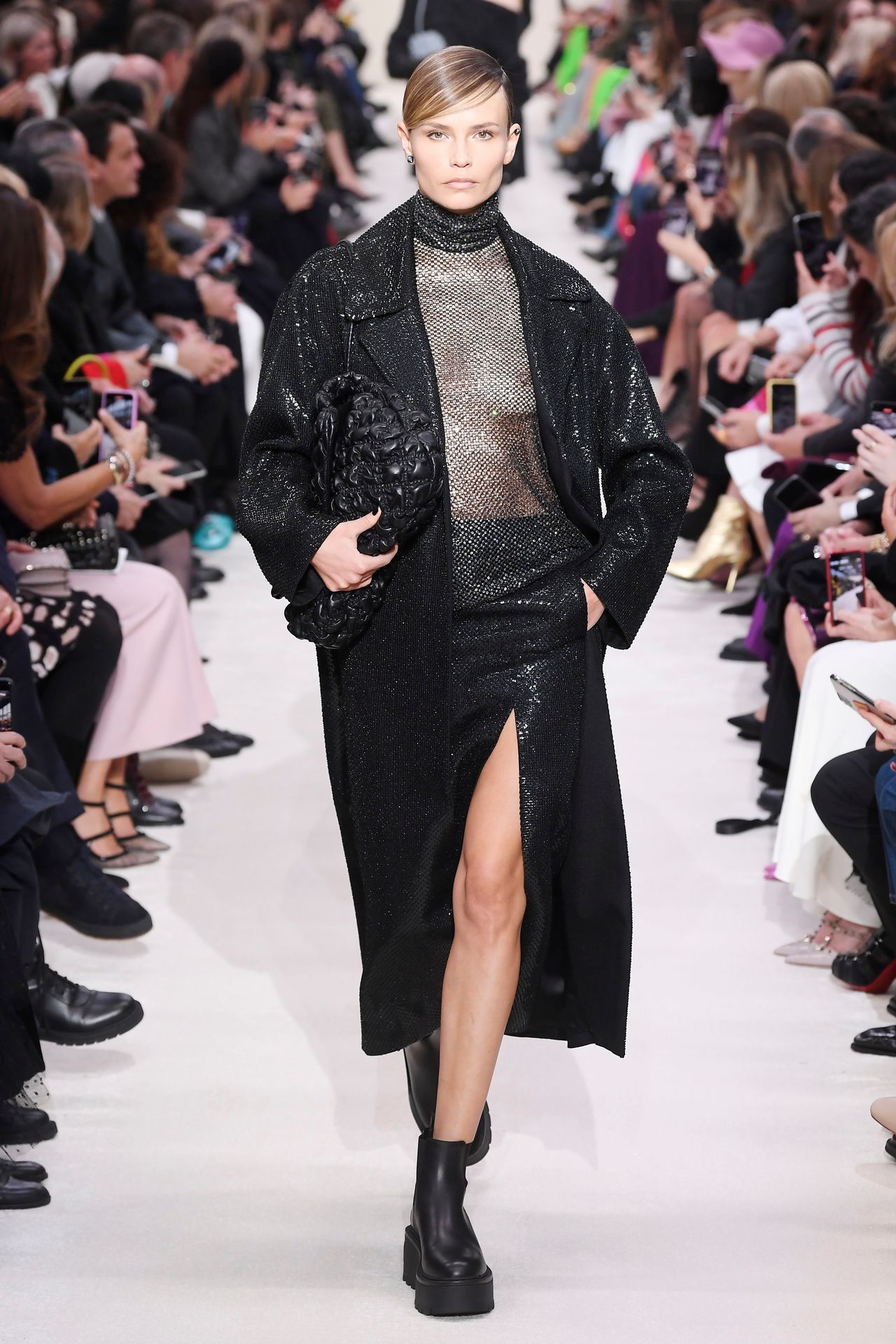 Natasha Poly Walks in a See Through Top on the Runway for the Valentino Show (8 Photos + GIF)