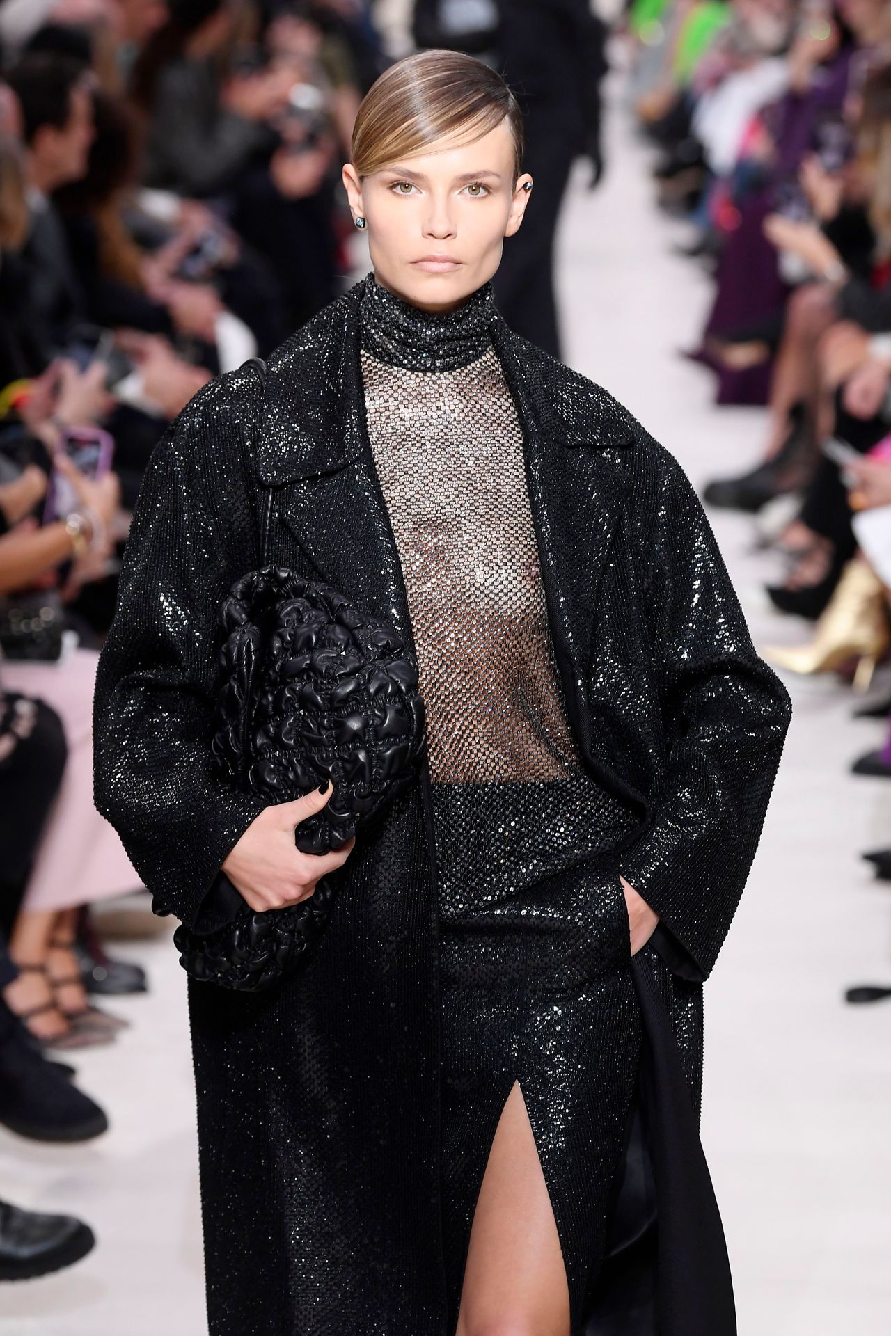 Natasha Poly Walks in a See Through Top on the Runway for the Valentino Show (8 Photos + GIF)