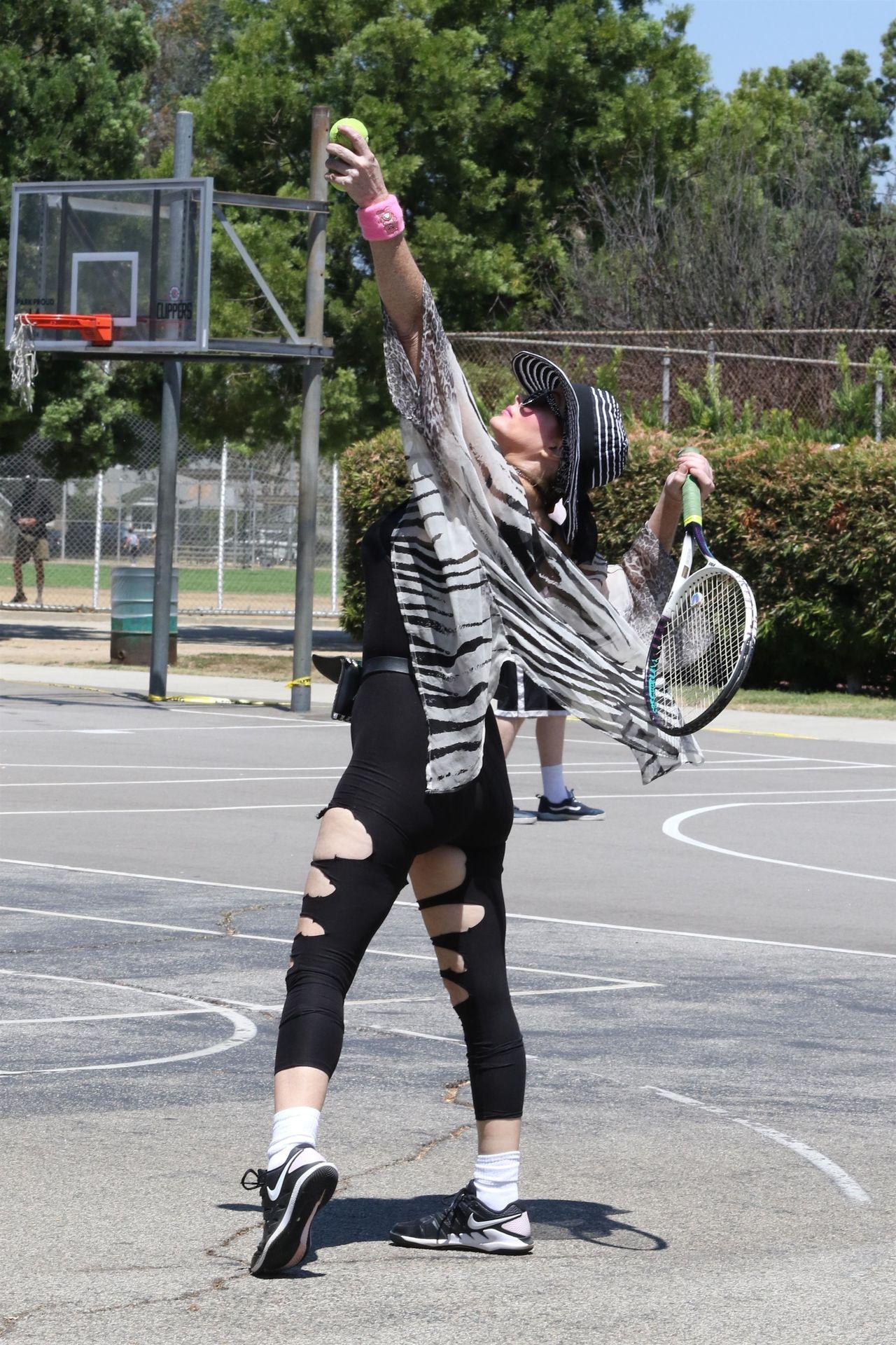 Phoebe Price Attends Tennis Practice in Ripped Up Leggings at the Park (45 Photos)