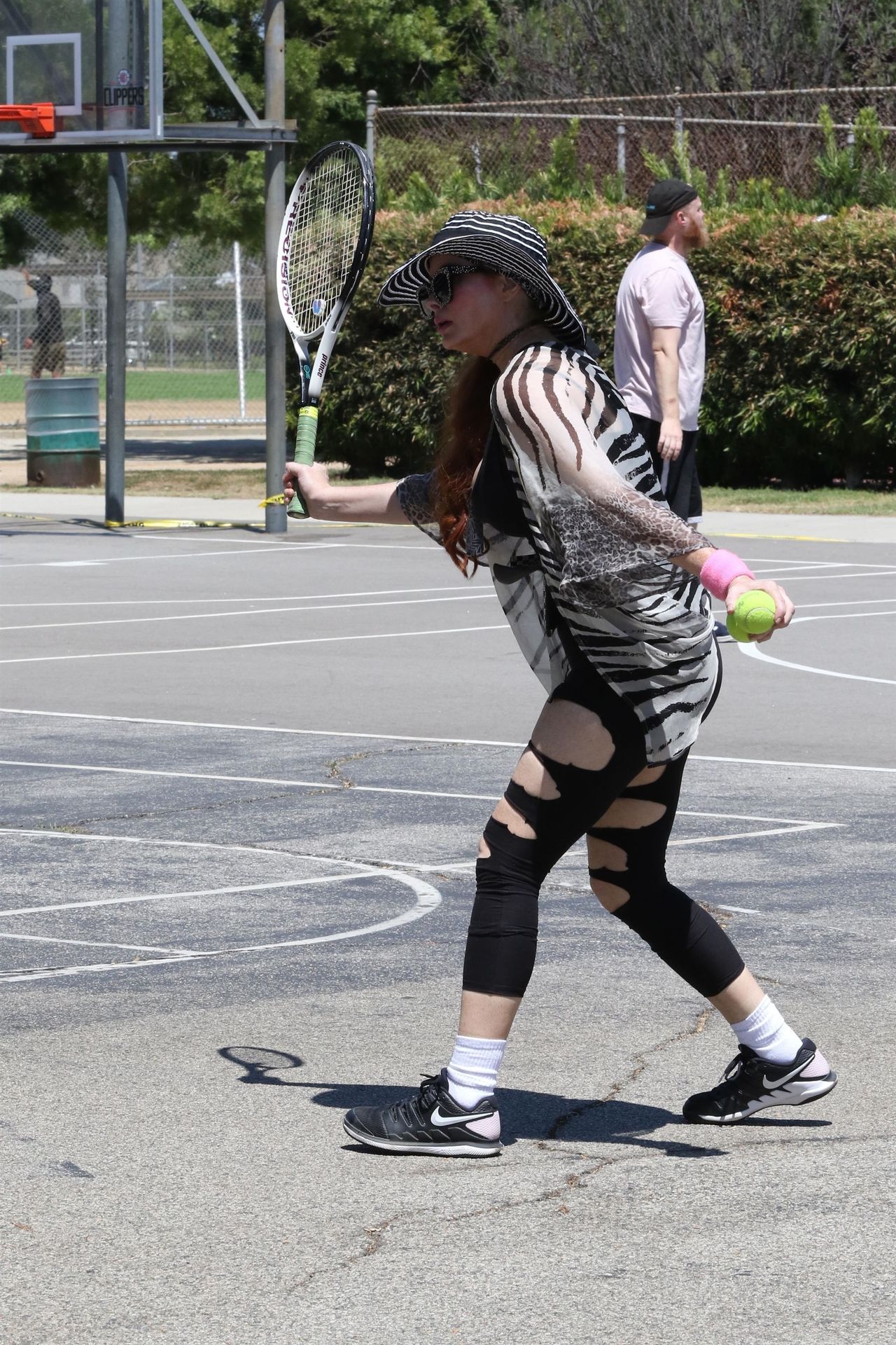 Phoebe Price Attends Tennis Practice in Ripped Up Leggings at the Park (45 Photos)