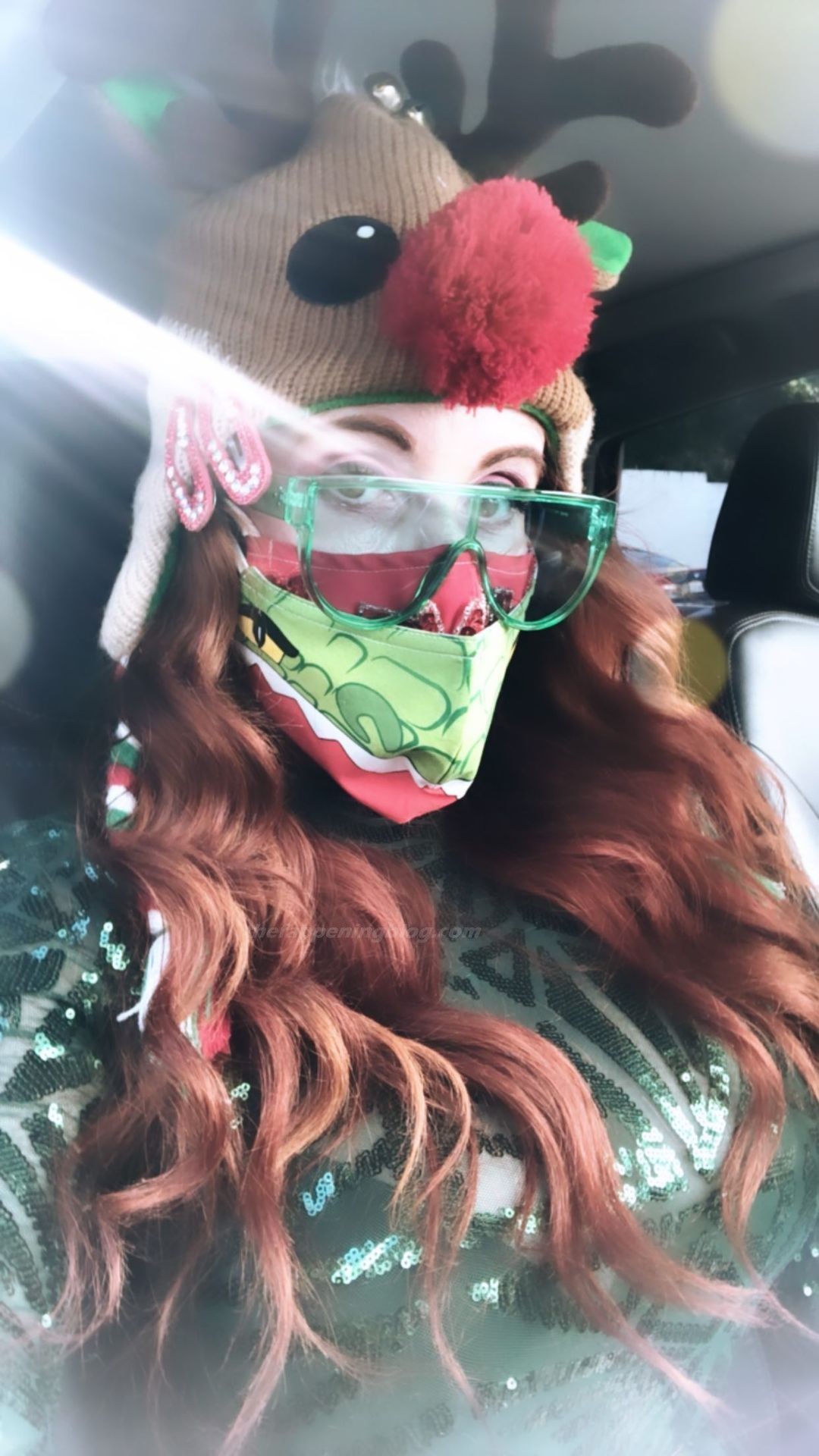 Phoebe Price Poses in a See-Through Christmas Outfit (22 Photos)