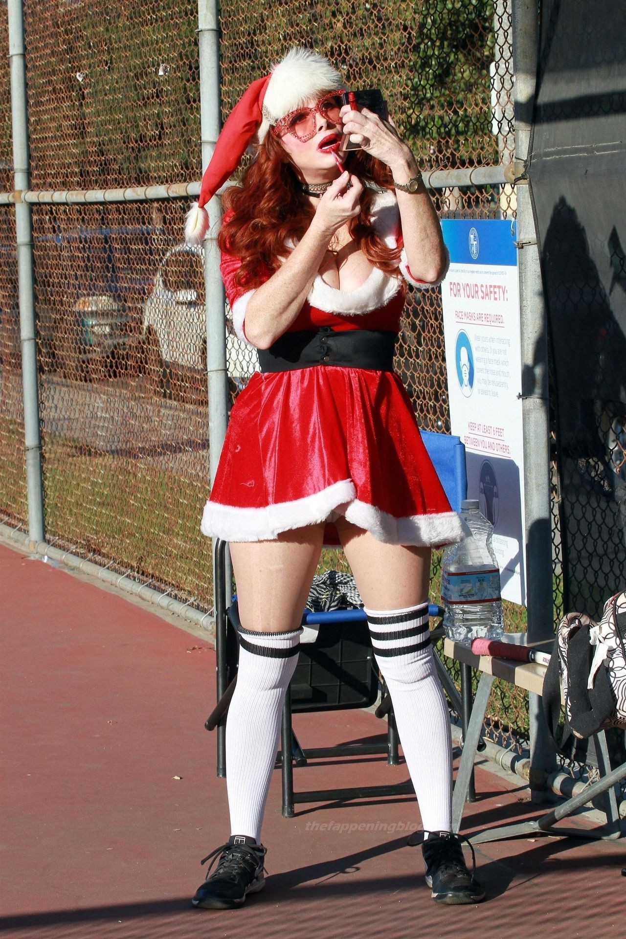 Phoebe Price is Seen in a Mrs. Claus Outfit at the Tennis Courts in LA (55 Photos)