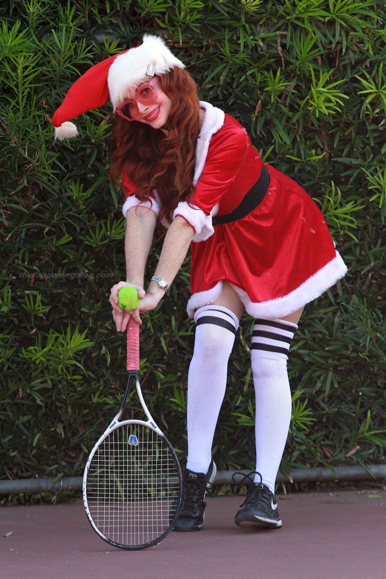 Phoebe Price is Seen in a Mrs. Claus Outfit at the Tennis Courts in LA (55 Photos)