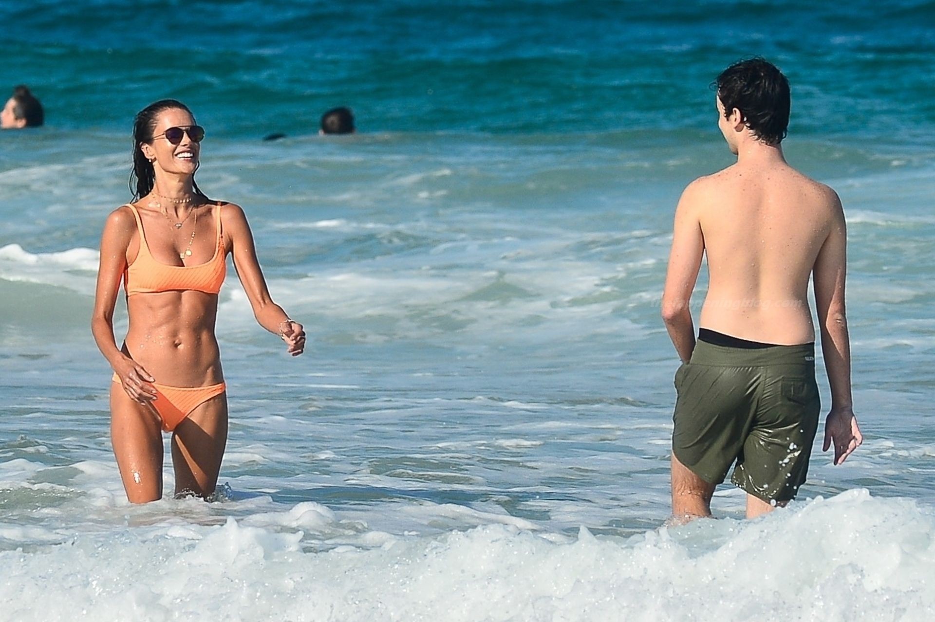 Sexy Alessandra Ambrosio Shows Off Her Toned Figure in a Tiny Orange Bikini (97 Photos)