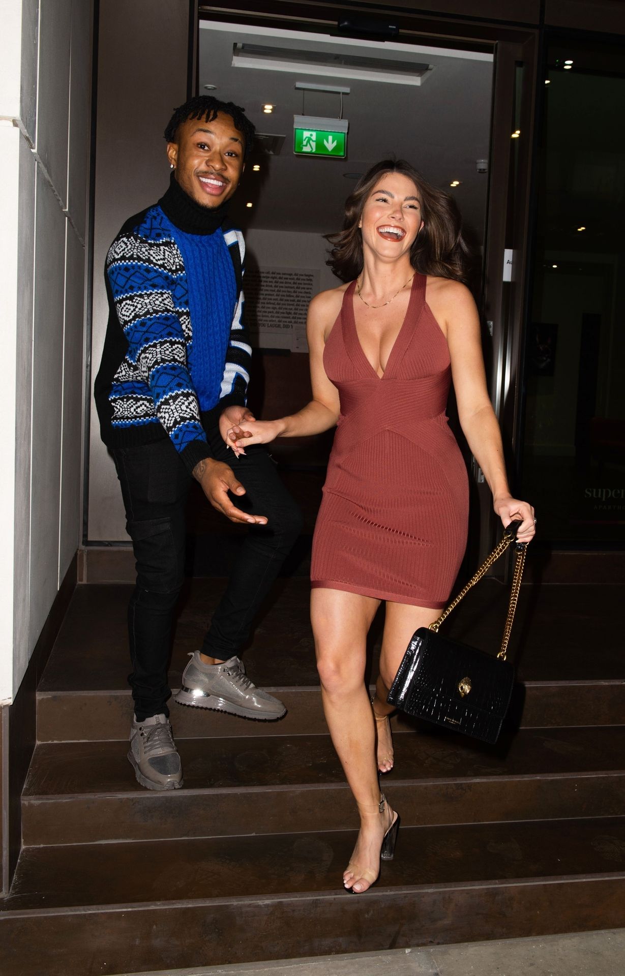 Rebecca Gormley & Biggs Chris Are Seen Leaving Their Hotel in East London (33 Photos)