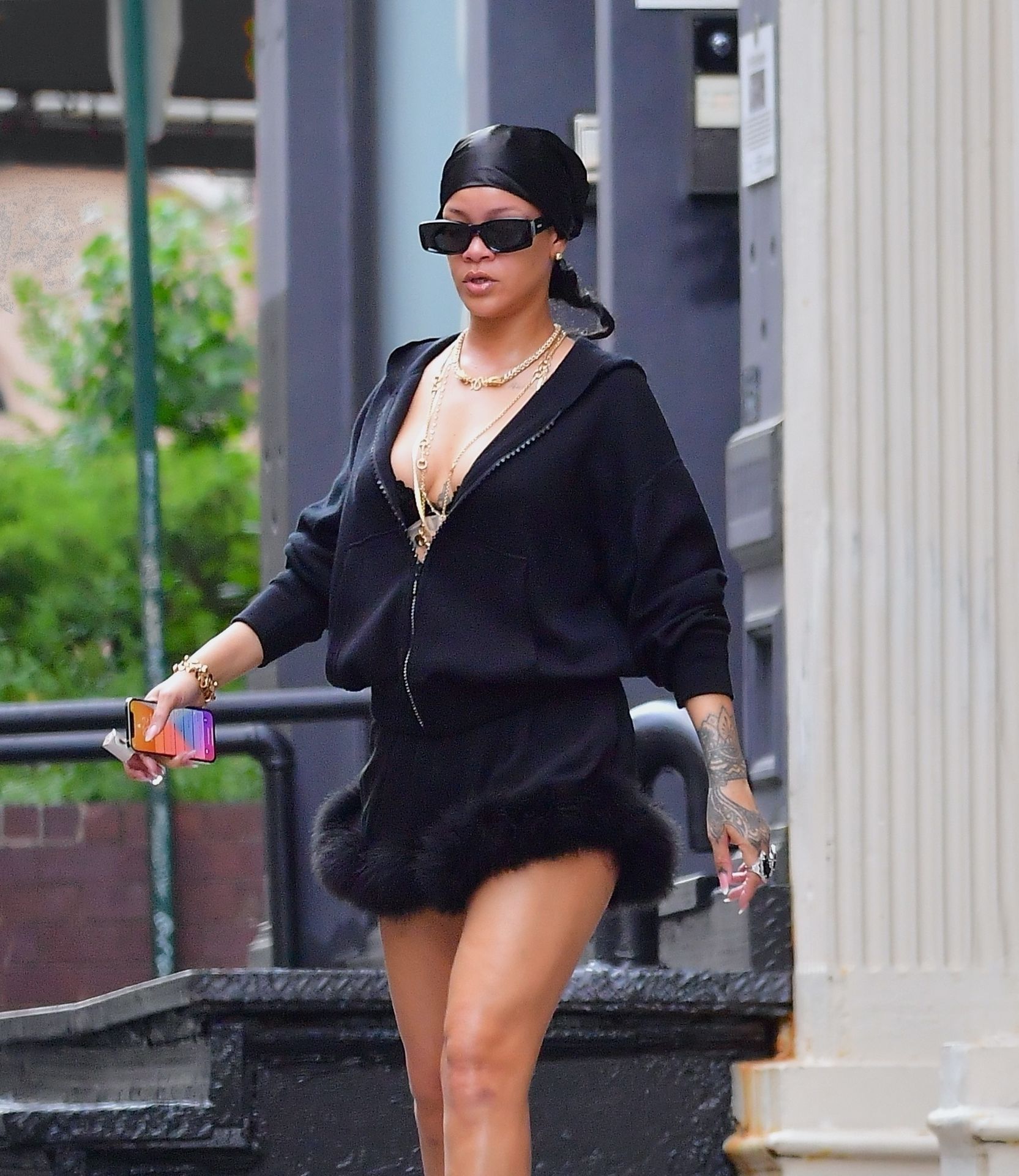 Rihanna Slips Into a Sexy Black Mini Dress For Her Shopping Trip in NYC (8 Photos)