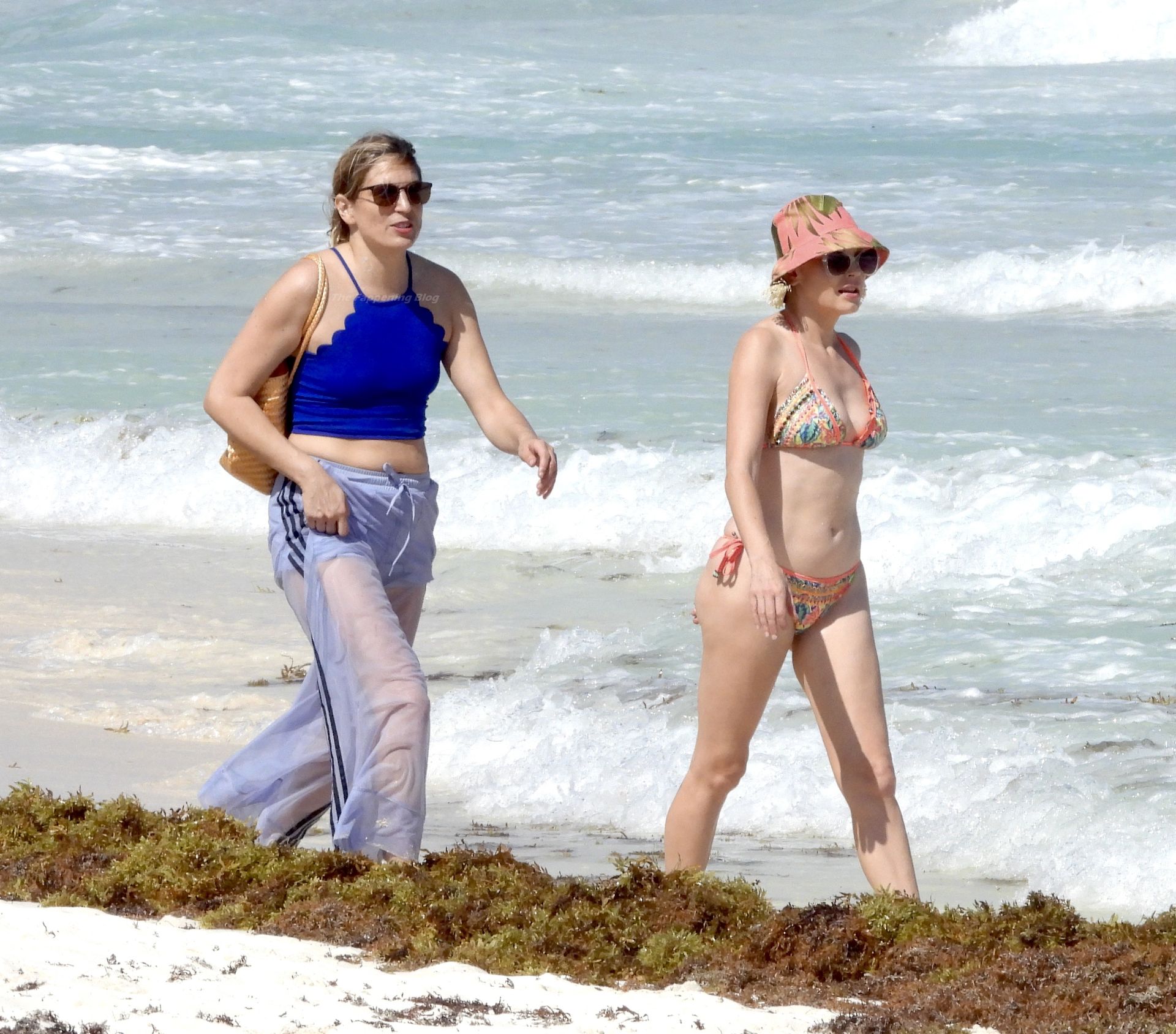 Rose McGowan Wears a Multi-Colored Bikini as She Hits the Beach in Mexico (49 Photos)