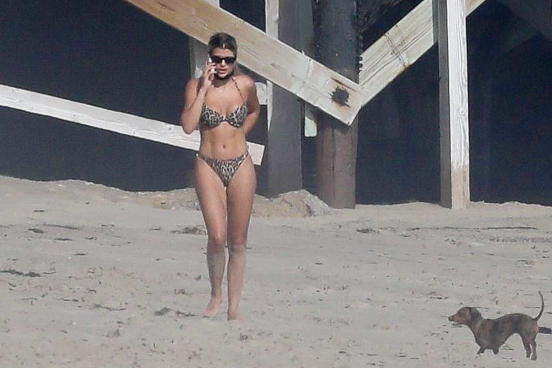 Sofia Richie Wears a Leopard Print Bikini Tanning with Scott Disick in Malibu (39 Photos)