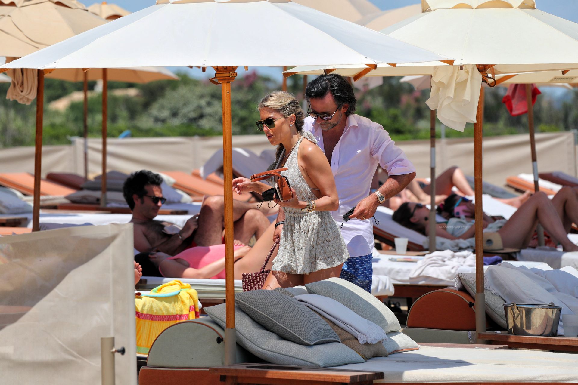 Sylvie Meis & Niclas Castello are Spotted at The Beach in Saint Tropez (8 Photos)