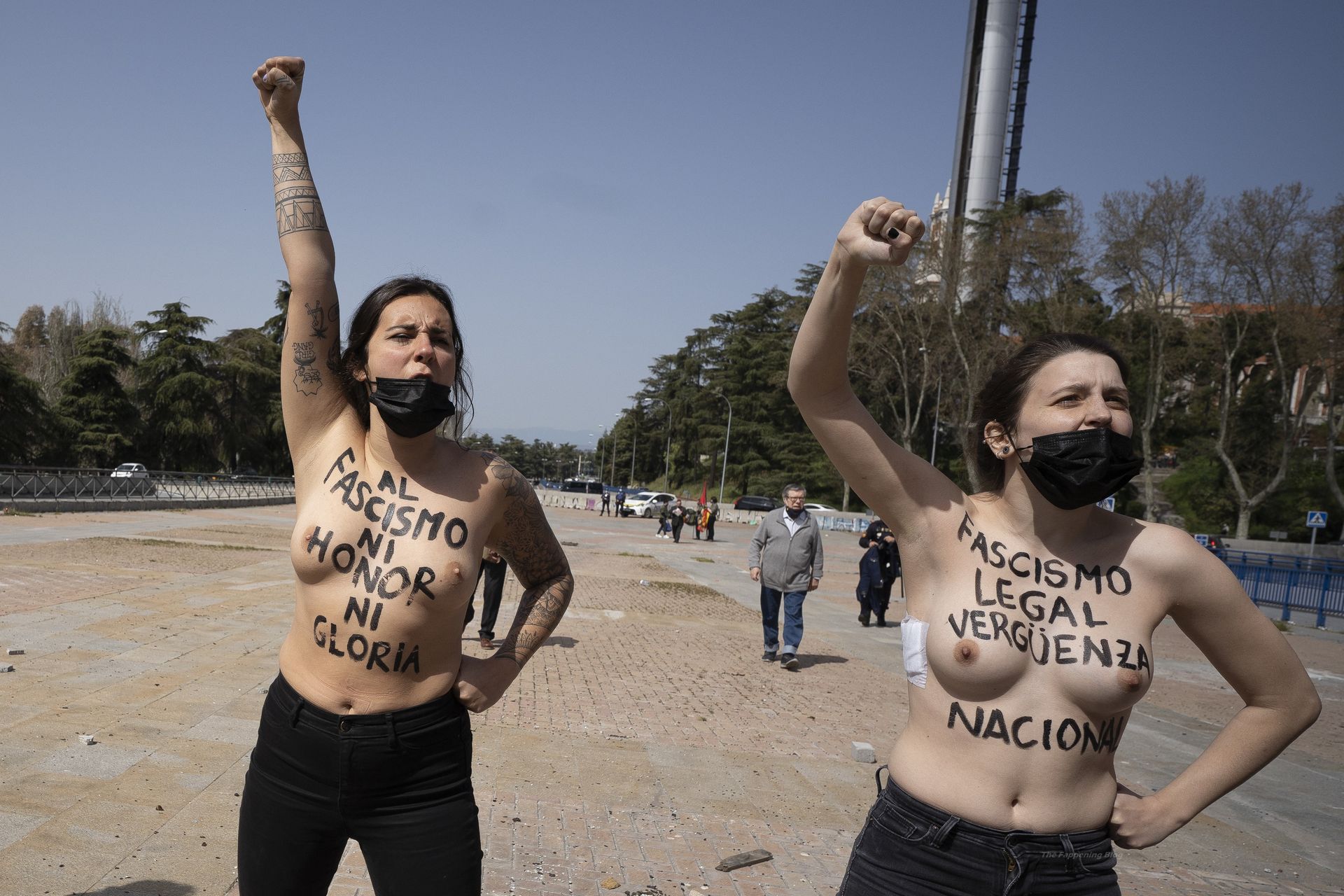 Topless Women from Femen Protest in Madrid (25 Photos)
