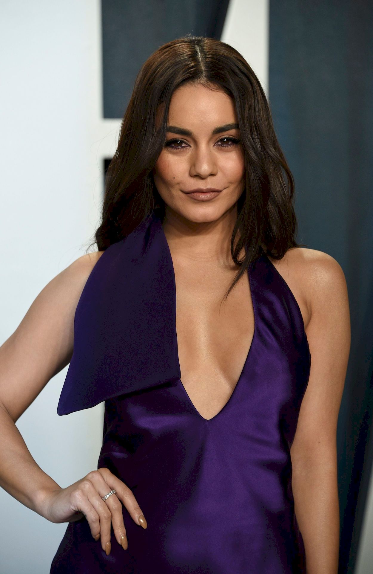 Vanessa Hudgens Looks Sexy in a Purple Dress at the Vanity Fair Oscar Party (45 Photos)
