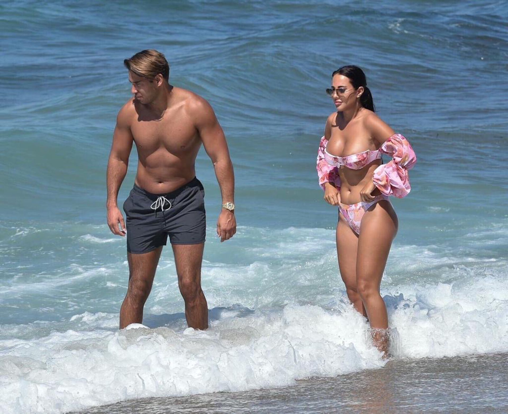 Yazmin Oukhellou & James Lock Are Seen on the Beach in Cyprus (10 Photos)