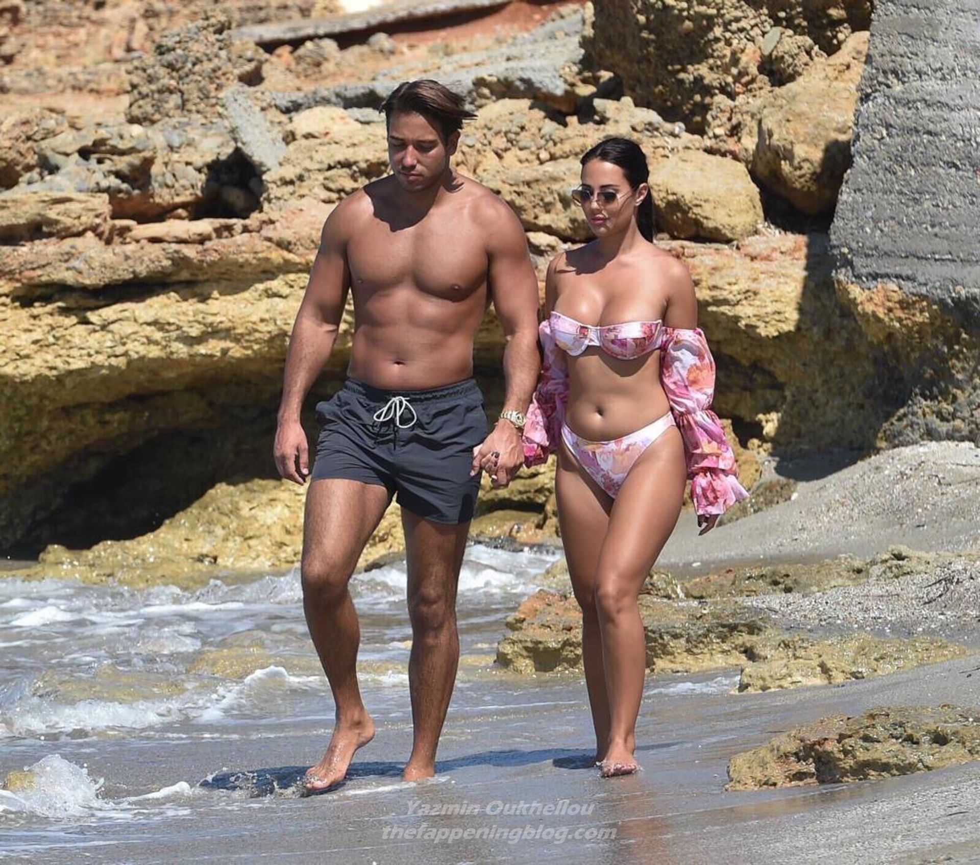 Yazmin Oukhellou & James Lock Are Seen on the Beach in Cyprus (10 Photos)