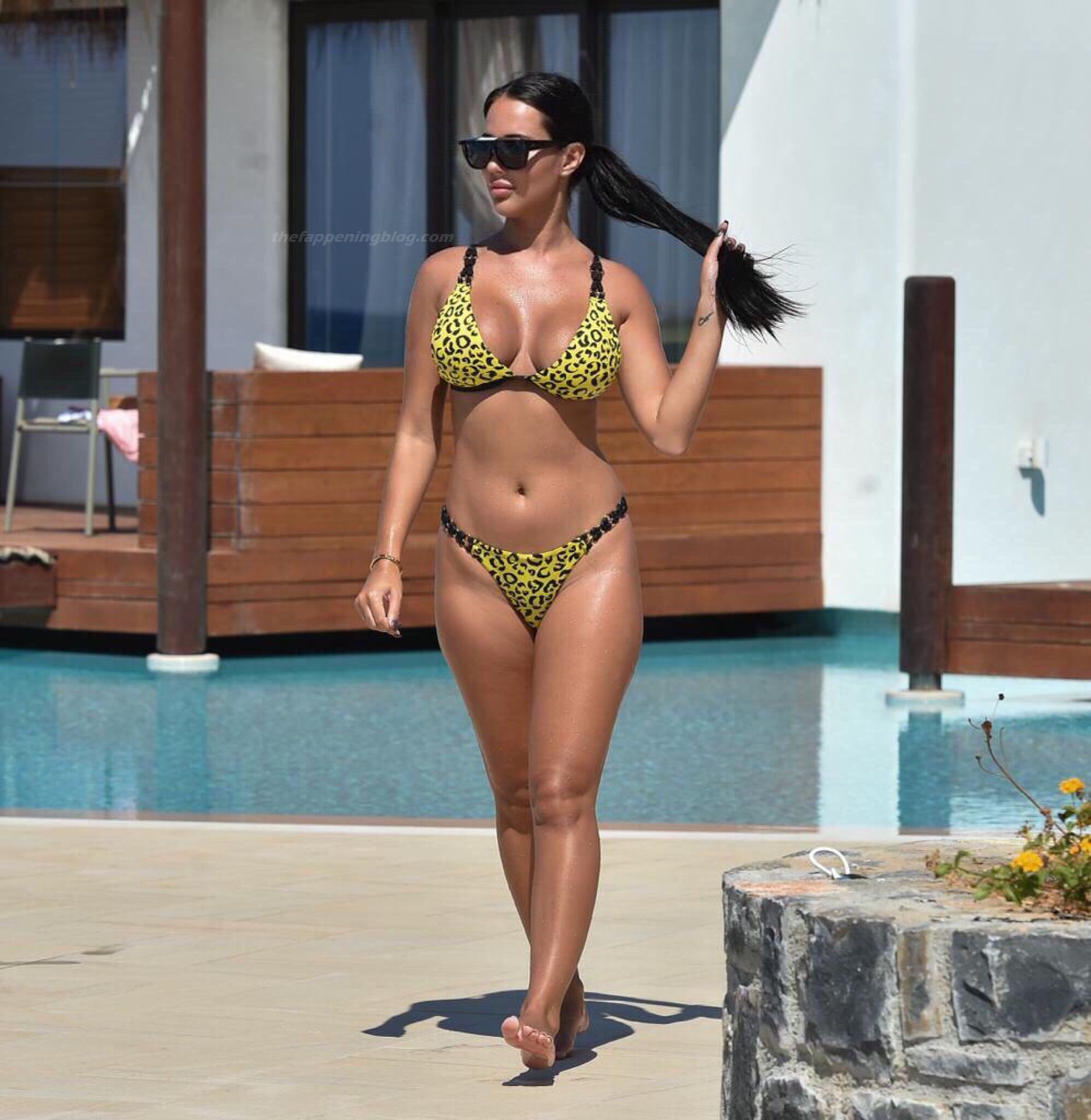 Yazmin Oukhellou Relaxes by the Pool During a Recent Trip to Turkey (10 Photos)
