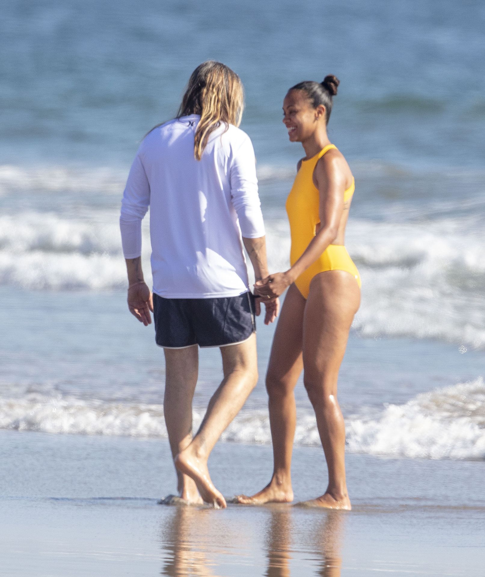Zoe Saldana & Marco Perego Hold Hands as They Go for a Swim (47 Photos)